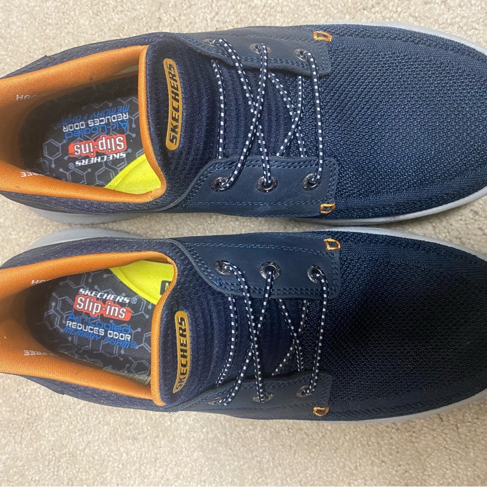 Skechers Men's Blue and Orange Slip-Ins Sneakers